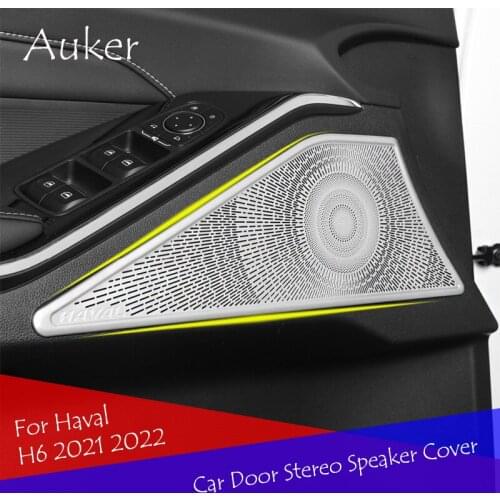 Stainless Steel Interior Door Stereo Speaker Audio Ring Cover Sound Frame Decoration Trim For Haval H6 2021 2022