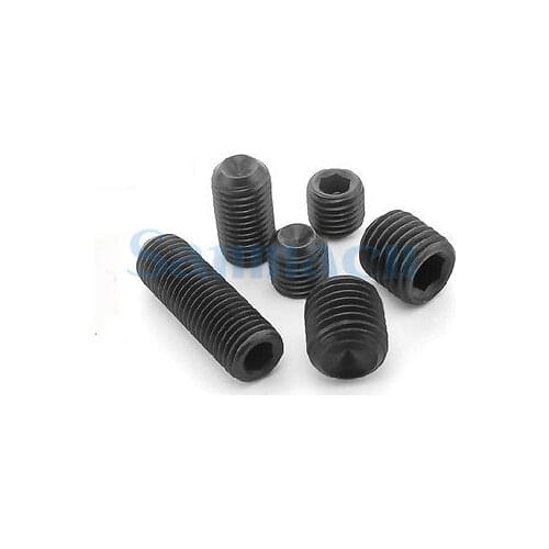 100pcs M3 Hex Socket Head Cap Grub Screws Cup Point Black Alloy Steel