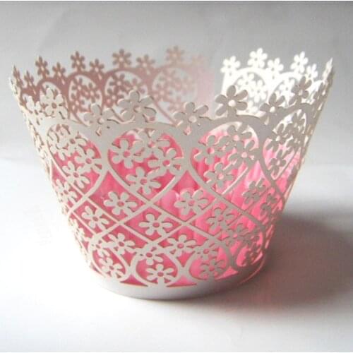 12x white purple Lace Laser Cut Cupcake Wrapper Liner Baking Cup Paper Cake Cup DIY Fondant Wedding Birthday Party decoration