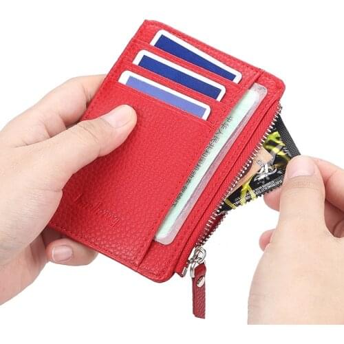 2021 New PU Card Holder Case Men Women Credit Passport Card ID Bag Zipper Girls Unisex Coin Wallet Purse Male tarjetero carteira