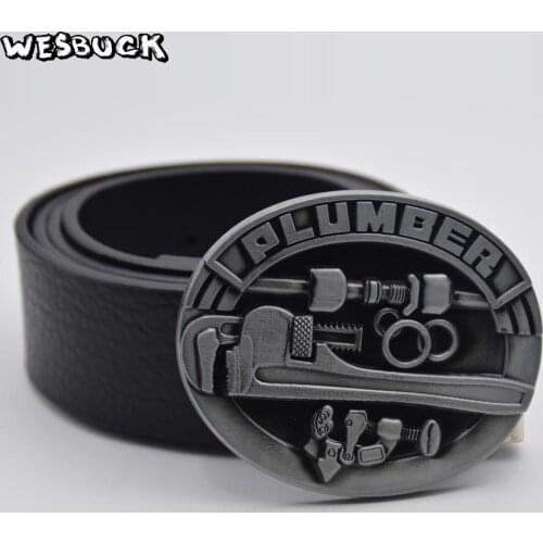 5 PCS MOQ WesBuck Brand Metal Belt Buckles for Man Women Unisex Western Buckles Causal Tool Belt Buckle With PU Belt
