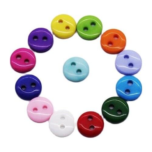 500 pieces Mixed Resin Buttons For Sewing Craft Children Botones Scrapbooking Small Round Decorative Buttons 2 Holes 0.9cm