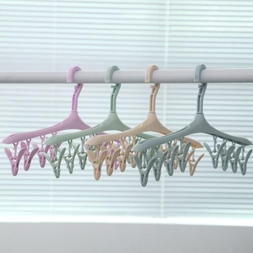 8 Clips Clothes Hanger Plastic Socks Underwear drying Clips Waterproof Portable Multifunction Clothespin Bathrooms Accessories