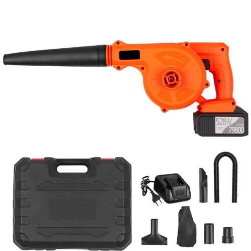 21V Cordless Leaf Blower 2 in 1 Sweeper and Vacuum Electric Air Blower Computer Cleaner Garden Power TooL Kit with Suction Hose