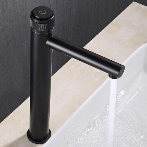 Bronze sink tap single black assembled deck handle