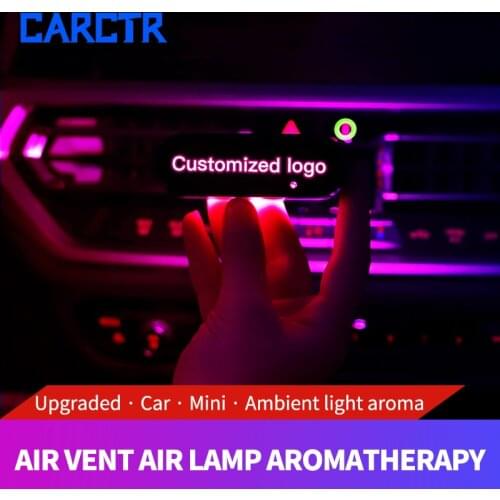 CARCTR Car Air Outlet Atmosphere Light Aromatherapy Car Colorful Car Interior Perfume Luminous Car Logo Led Decorative Light