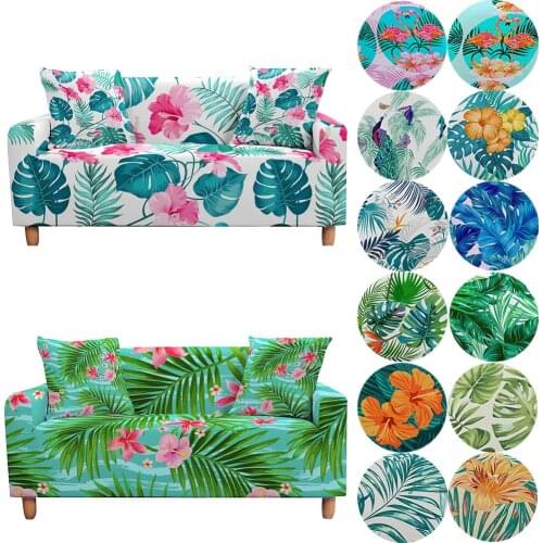 3D Tropical Leave Sofa Cover for Living Room Stretch Slipcovers Elastic Sectional Couch Cover for 3 Seater L Shape funda de sofá