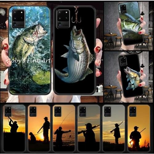 Hunting animal and fishing man Phone case For Samsung Galaxy Note 4 8 9 10 20 S8 S9 S10 S10E S20 Plus UITRA Ultra black luxury