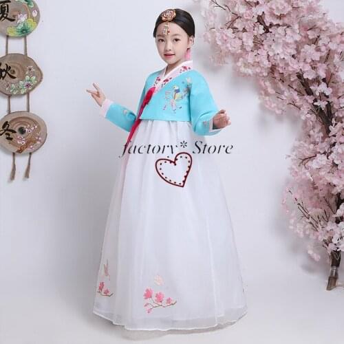 Hanbok Girls Childrens Dance Clothing Korean Dance Costume Dae Jang Geum Folk Dance Costumes