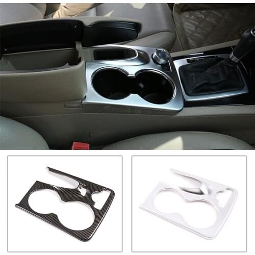 For Mercedes Benz GLK X204 2008-2015 ABS Silver/Carbon Fiber Car Console Water Cup Holder Frame Cover Trim Accessories