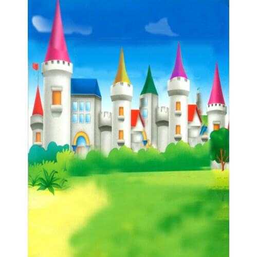 Cartoon White Castle for Children Photography Backdrops Photo Props Studio Background 5x7ft
