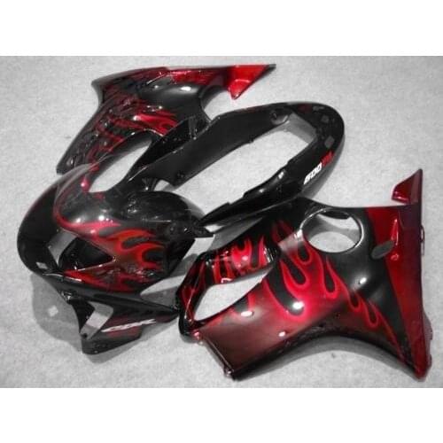 Customized Motorcycle Fairing kit for H CBR600 F4 99 00 CBR600F4 1999 2000 F4 CBR600 Red flames black ABS Fairings set