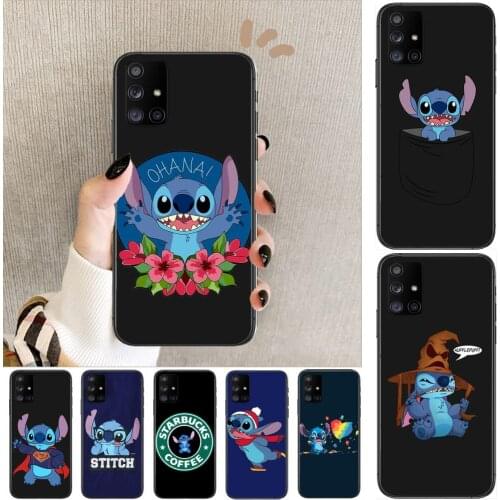 Stitch Phone Case Hull For Samsung Galaxy A50 A51 A20 A71 A70 A40 A30 A31 A80 E 5G S Black Shell Art Cell Cove