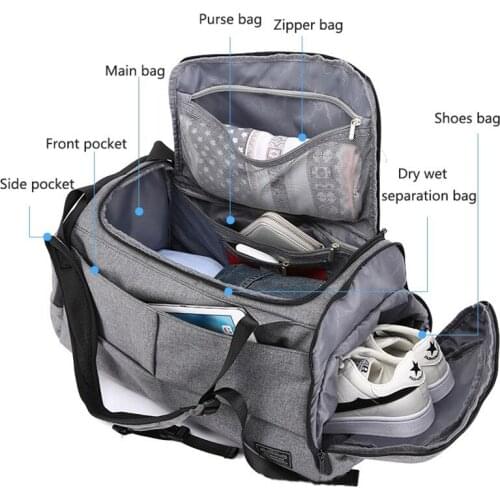 Multifunction Men Suit Storage Travel Bag Large Capacity Luggage Handbag Male Waterproof Travel Duffel Bag Shoes Pocket