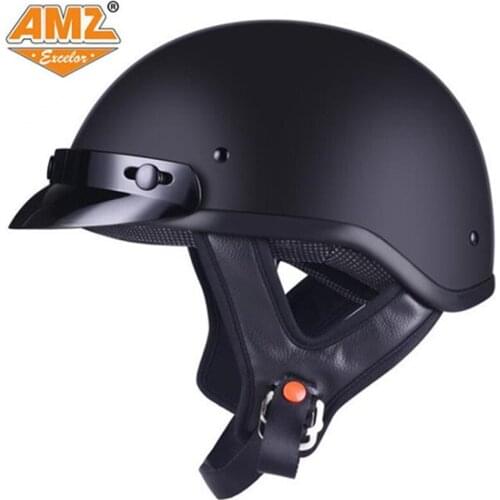 AMZ motorcycle helmet retro style locomotive half helmet four seasons men and women DOT approved