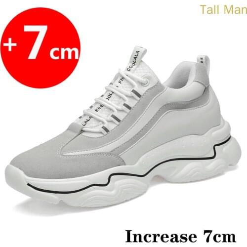 Men Elevator Shoes Heightening Shoes Height Increase Shoes Insoles 7CM Man Sport Height Increasing Shoes Height Shoes