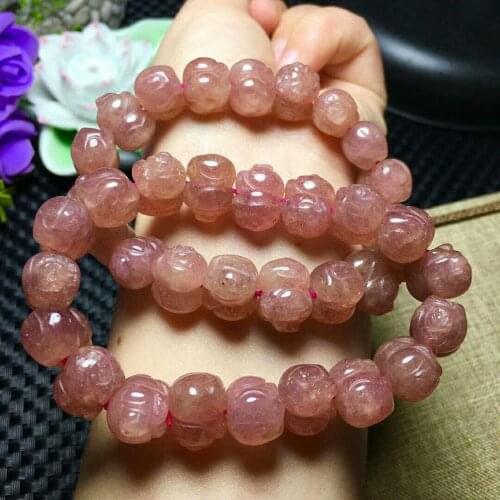 Natural Strawberry Quartz Bracelet Crystal Bead14*10mm AAA