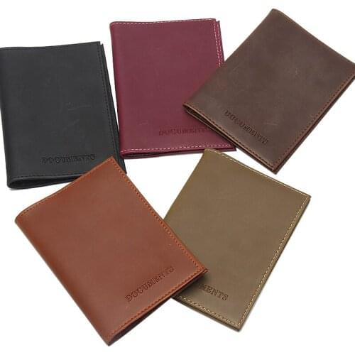 New The Russian Federation Genuine Leather Passport wallet Vintage Cow Leather Passport cover Unisex Wallet Credit Card Holder