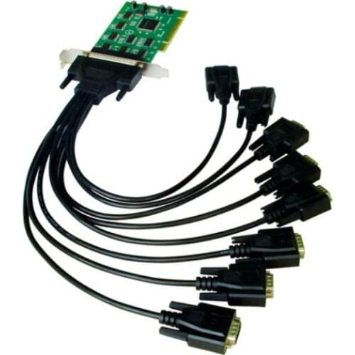 PCI-E to Serial Card 1 Female to 8 RS232 DB9 Male Spliiter Adapter Cable COM Port & PCI-E Card 50cm