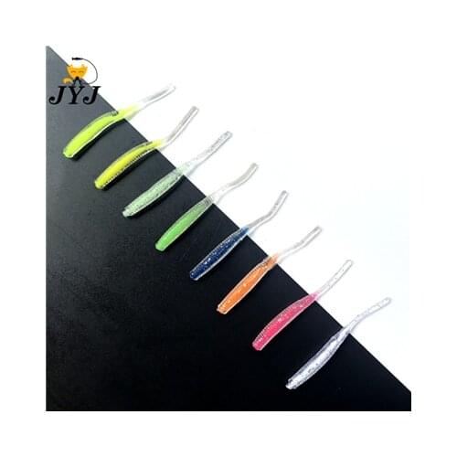 Free ship 9 colors 10pcs 5cm 0.5g mini soft silicone lure bait, handmade translucent transparent tiddler fishes worm bait lure