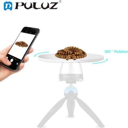 PULUZ 1/4 screw interface round tray compatible electronic 360° rotating panoramic photography tray 7-inch tripod head plate