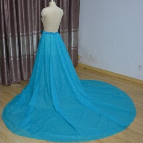 Crystal Bow Cathedral Detachable Bridal Train Wedding Train Removable Train tulle Wedding skirt Bridal Train skirt custom size