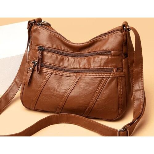 New Womens High Quality Soft Leather Shoulder Bags Multi-Layer Classic Crossbody Bag Luxury Designer Handbag and Purse Tote