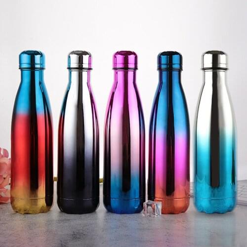 Gradient Color Vacuum Flasks Insulated Stainless Steel Water Bottle Food Thermos for Sport Bottle Thermo Cup