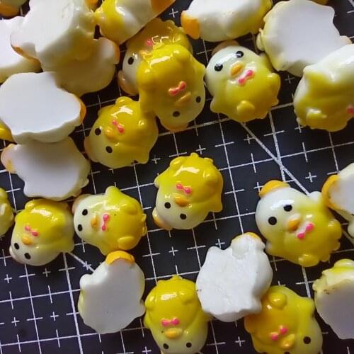 1pcs/lot resin flat back little chicken 18mm Cabochons Hair Bow Center Card Frame Making Craft DIY