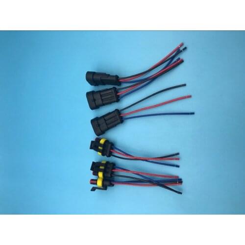 10 pcs3 Pin Way Car OEM Black Auto Vehicle Waterproof Electrical Connector Plug Adapter W/Wire AWG Marine