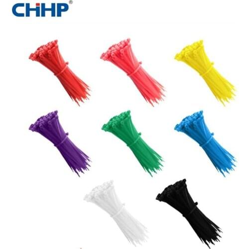 100pcs Cable Ties 2.5mmx100mm 8 ColorsSelf-Locking Nylon Wire Cable Zip Ties White Black Organiser