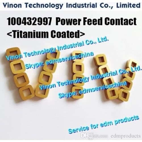 2pcs) Power Feed Contact C001 (Titanium Coated) 100432997 12x12x5mm for Robofil 100,200,400,CUT20,CUT30 135021883, 135021833
