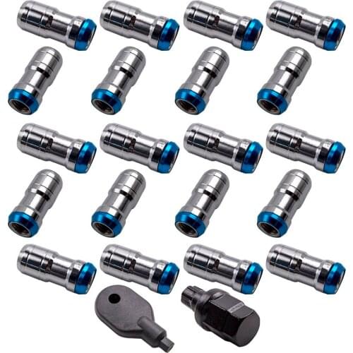 20pcs Lug Nuts M12x1.5mm Wheel Nut Set with Key Tool Fit Universal 19mm