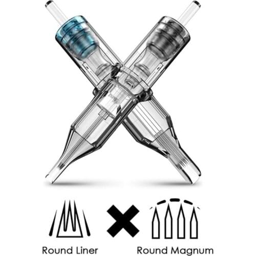 20Pcs Assorted Disposable Tattoo Needle Cartridges Round Liner RL/RS/M1/RM for Tattoo Artists