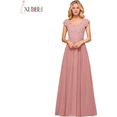 2020 Dusty Pink Princess Prom Dresses Illusion Applique Back Lace Prom Gowns Princess Evening Dress robe de soriee CPS1453