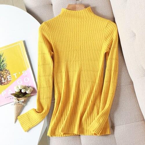 2020 chic Autumn winter Slim thick Sweater Pullovers Women Long Sleeve casual turtleneck warm basic Sweater knit Jumpers top