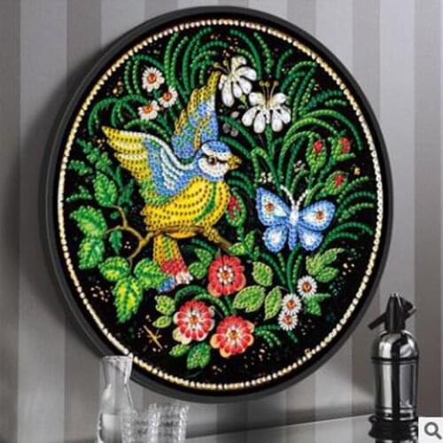 DIY diamond painting flower and cat round picture frame 5d tassel painting mural DIY diamond embroidery painting set gift