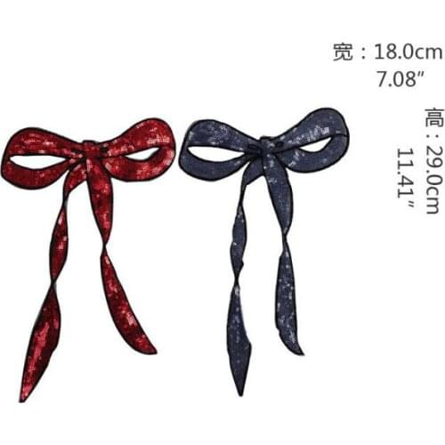 Watermelon Bow Tie Sequin Embroidered Patches For Clothes T-shirt DIY Fashion Decoration Badge Applique Sew on Supplies