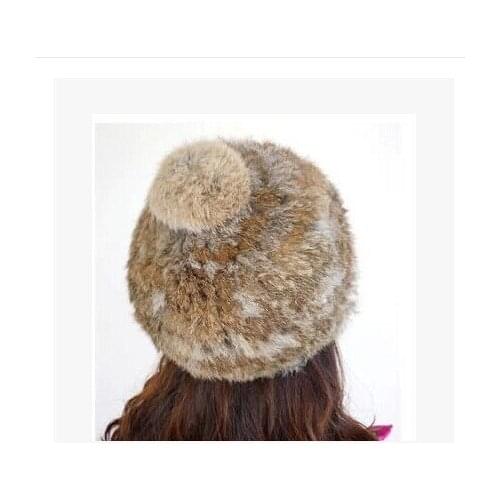 Free shipping Big rabbit hair ball male and female rabbit fur hat fur hat beret ms baotou hat parent-child model