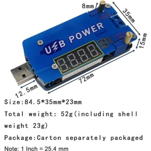 DC-DC USB Step Up Down Power Supply Module Fast-Charge Buck Boost Adjustable 15W