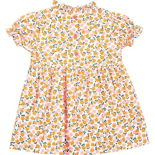 FOCUSNORM 3-8Y Summer Lovely Baby Girls Casual Dress Flowers Print Ruffles Neck A-Line Mini Dress