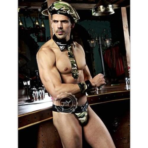 Camouflage Men Sexy Cosplay Costumes Professional Camouflage outfit Halloween Sold Uniforms Men Performance Cosplay