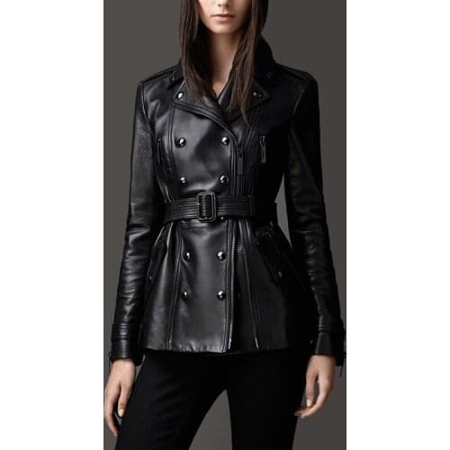 High Quality Genuine Sheepskin Leather Jackets Women Spring Autumn Real Leather Coat Female Slim Womens Clothing Ropa Zjt2220