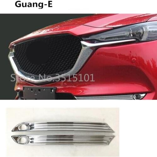 Car Body Head Front Fog Light Lamp Frame Stick Styling ABS Chrome Cover Trim 2pcs For Mazda CX-5 CX5 2017 2018 2019 2020