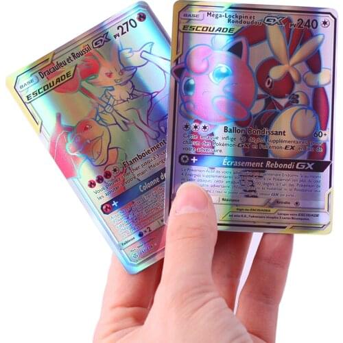 Best Selling French And English Pokemones Card Battle Game Card GX V Vmax Tag Team Ex Mega
