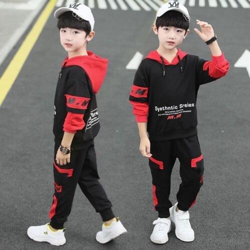 2 Pcs Boys Fashion Tops Pants Sets Autumn Kidss Hooded Sweater Suit Outfits Spring Autumn Children Boutique Clothing