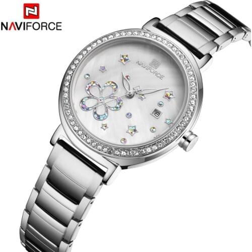 NAVIFORCE Lady Watches Stainless Steel for Women Gift for Girl Wife Friend Quartz Watch Fashion & Casual Bracelet Clasp Paper 14