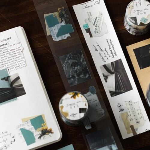 Yoofun 45mm*3m Jumping Note Series PET Tape Retro Simple Basic Journal Collage Decoration Material Tape School Office Supplies