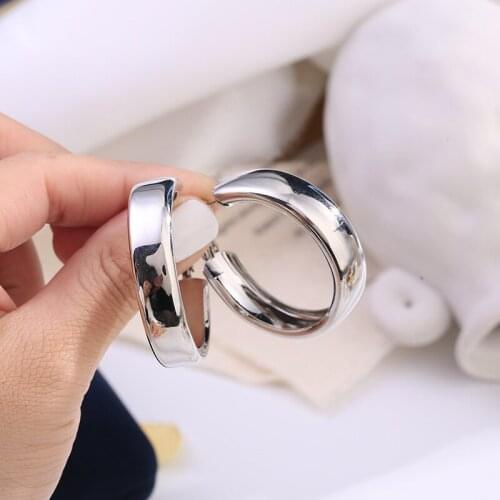 2020 New Minimalist Gold Silver Color Large/Small Circle Geometric Round Circle Hoop Earrings for Women Girls Jewelry GIfts