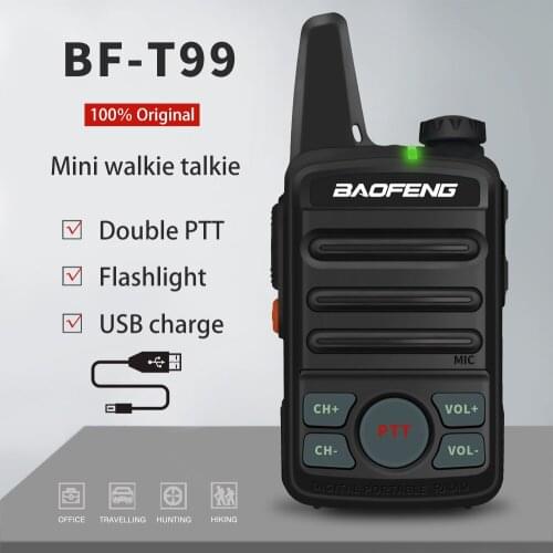 Upgraded BAOFENG BF-T1 MINI Two Way Radio BF-T99 Walkie Talkie UHF Kids Portable Ham Radio USB charging Handheld FM Transceiver